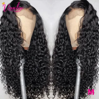 

Vanlov 13x4 Lace Front Human Hair Wigs For Black Women Peruvian Water Wave Wig With Baby Hairs 150% Density Remy Lace Wig