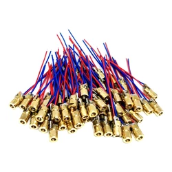 100 pçs/lote mini 1mw 650nm laser vermelho módulo dot diodo led luzes 3v 6x10mm