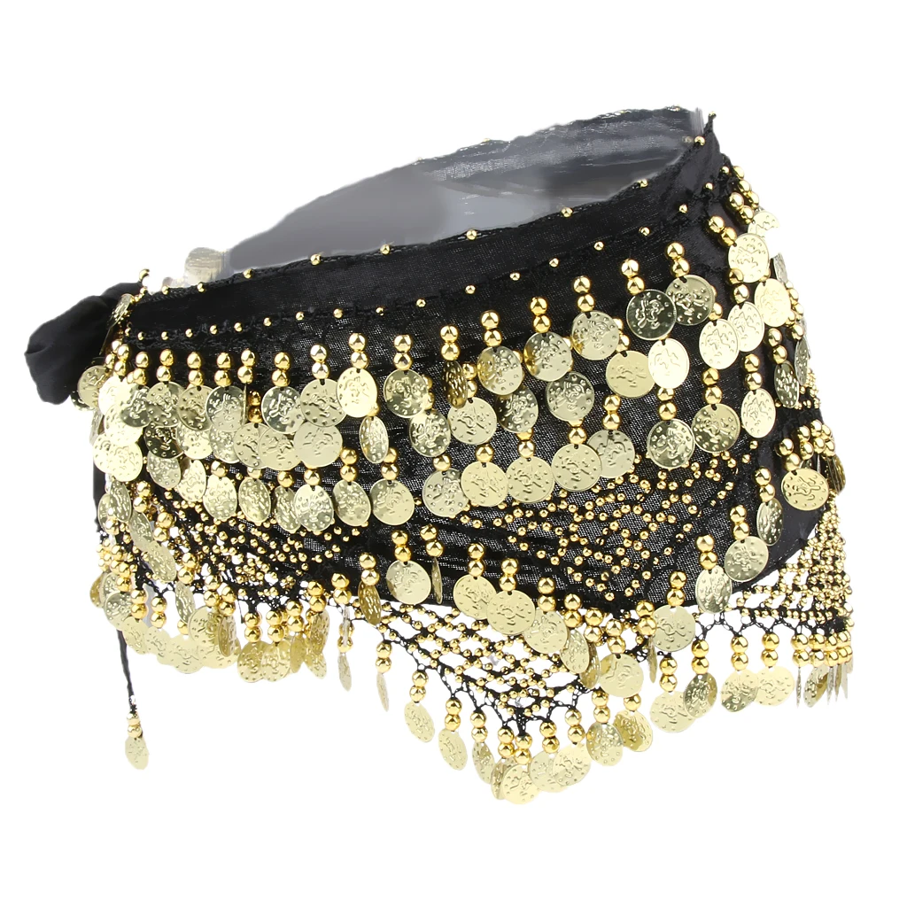 Women's Tassel Belly Dance Hip Scarf Hip Skirt Waist Chain With Gold Coins