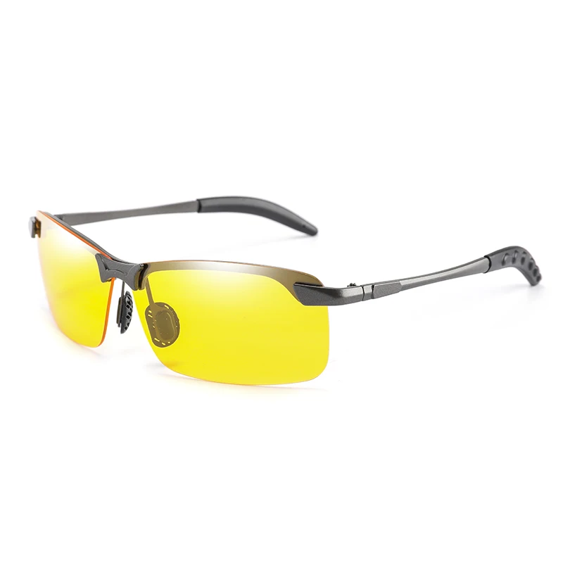 Поляризованный фотохромный солнцезащитные очки для мужчин, день вождения, очки ночного видения, мужские сменные цветные солнцезащитные очки, очки с защитой от УФ-излучения - Цвет линз: Gun Yellow