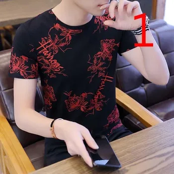 

Hong Kong style loose wild short-sleeved T-shirt summer trend ins men's handsome half sleeve