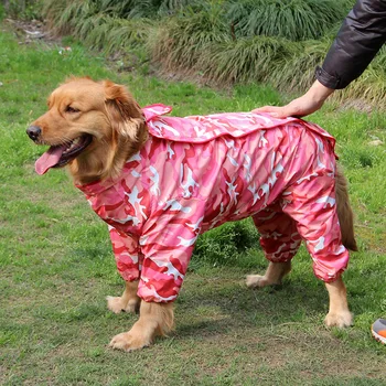 

Large Dog Raincoat Clothes Waterproof Rain Jumpsuit For Big Medium Small Cloak Dogs Golden Retriever Outdoor Pet Clothing Coat