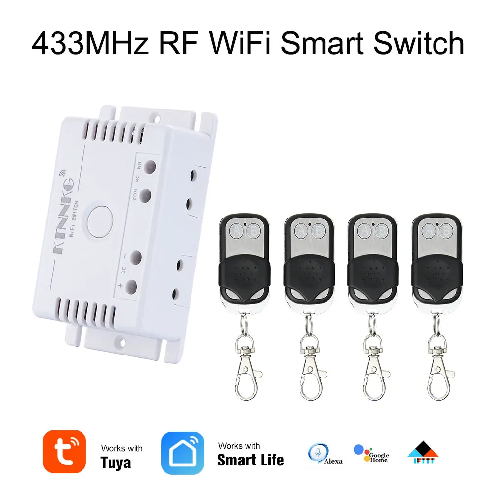 Беспроводной Wi-Fi переключатель 12 в 24 в 36 В, приложение TUYA smart life с пультом дистанционного управления для голосового управления, IFTTT - Цвет: kit4