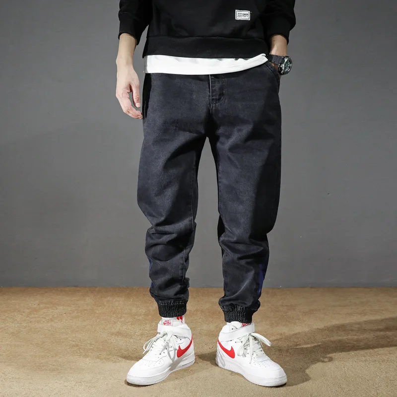 Fashion Streetwear Men Jeans Loose Fit Black Color Spliced Designer Denim Cargo Pants Harem Trousers Hip Hop Jeans Men Joggers Fashion Streetwear Men Jeans Loose Fit Black Color Spliced Designer Denim Cargo Pants Harem Trousers Hip Hop Jeans Men Joggers