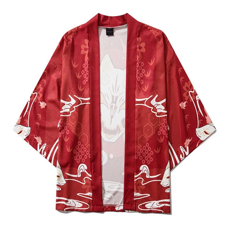 Aolamegs Cartoon Shirt Japanese Anime Printed Men Shirts Harajuku Open Stitch Funny Ukiyo e Spray Loose 2