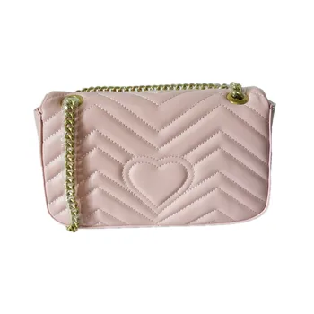 

Luxury Fashion Designer Heart Qulited Shoulder Bag for Women Gold Chain Shoulder Strap with Flap Handbag Three Size