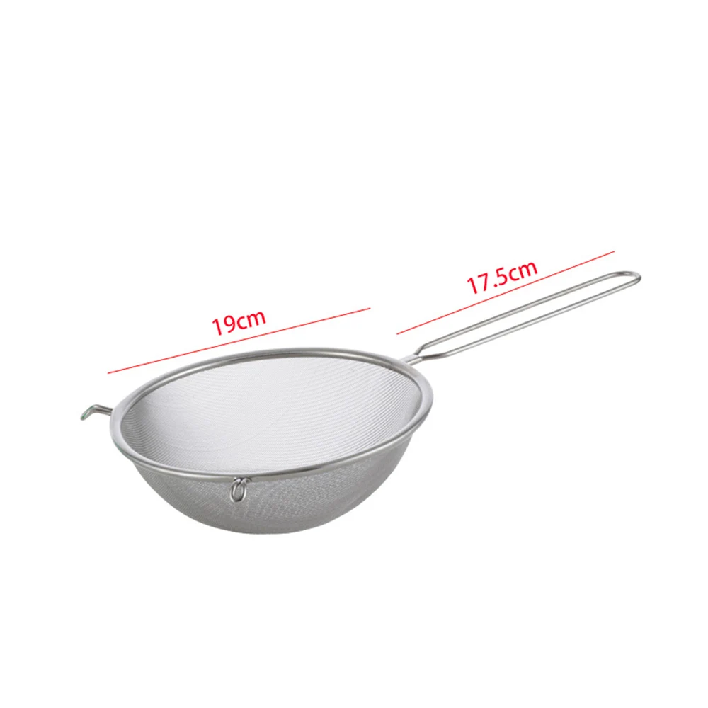 M Мелкоячеистый сито с двойной проволочной ручкой для кухни из нержавеющей стали прочный - Цвет: M