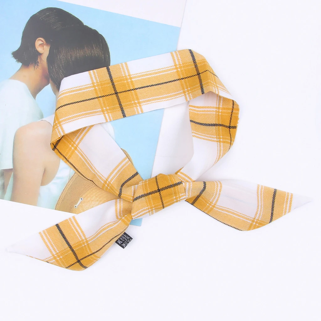 Fashion Women Square Scarf All-match Wraps Elegant Small Vintage Skinny Paid Spring Summer Head Neck Hair Tie Neckerchief 919