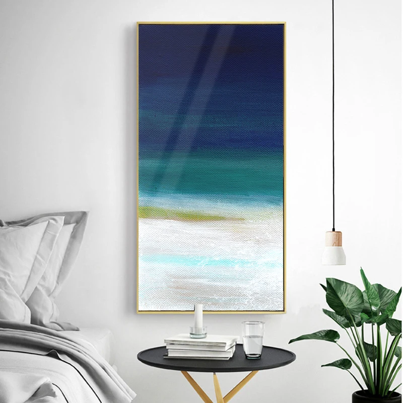 

Nordic Style Canvas Painting Abstract Landscape Prints Oil Painting Blue Ocean Wall Pictures for Living Room Cuadros Home Decor