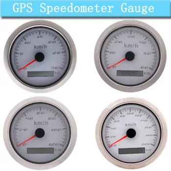 

30-200 km/h Car GPS Speedometer Gauge 316 Stainless Steel Bezel Boat Speed meter With GPS Antenna fit for Motorcycle Auto Marine