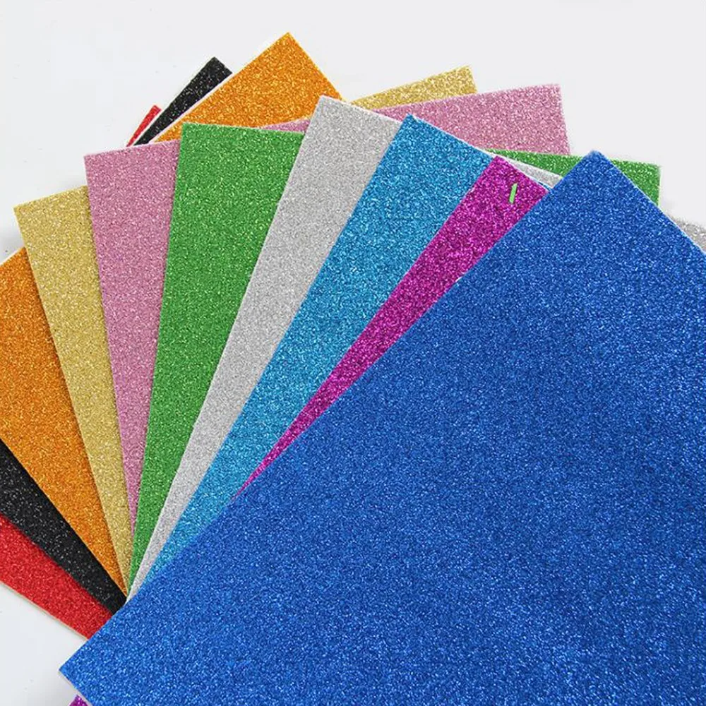 Самоклеящаяся Блестящий эва бумага с блестками ручной работы бумага EVA блестящая креативная клейкая бумага(упаковка 20
