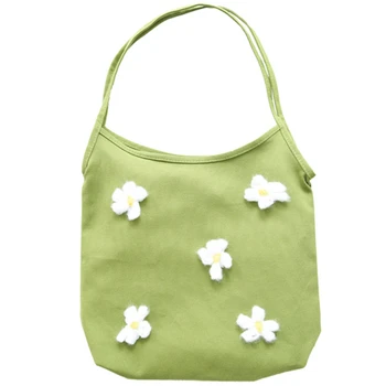 

Women Fresh Print Corduroy Shopping Bag Storage Handbag Reusable Foldable Eco Grocery Totes Female Canvas Cloth Shoulder Bag