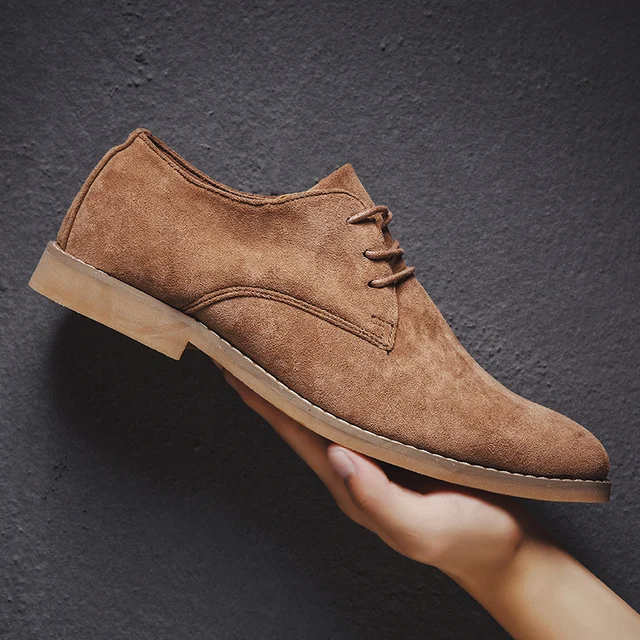 tan suede oxford shoes