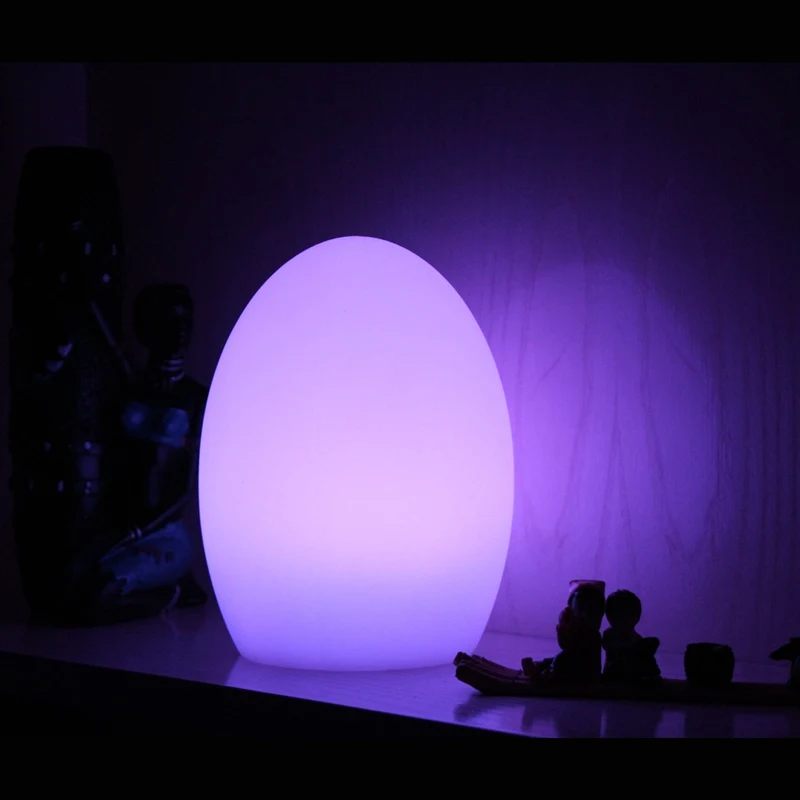 D12 * H15cm Красочный светодиодный яйцо настольная лампа ударопрочный перезаряжаемый светодиодный светящийся ночник для Рождества Бесплатная