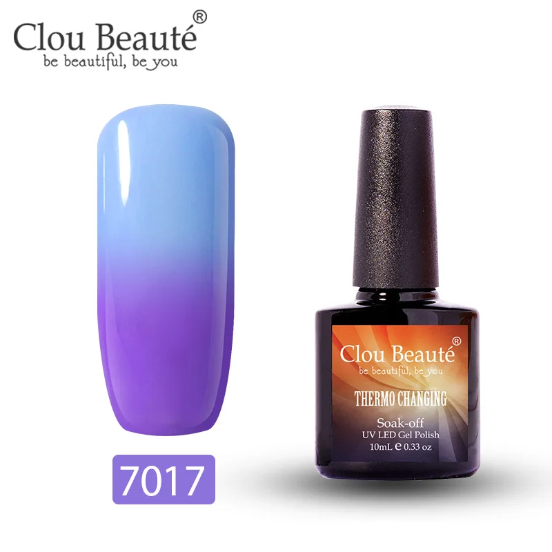 7017 Clou Beaute термо-меняющийся УФ-гель для ногтей Топ УФ светодиодный гель лак для ногтей Гибридный впитывающий гель лак Лаки Lucky Nail paint 10 мл - Цвет: 7017
