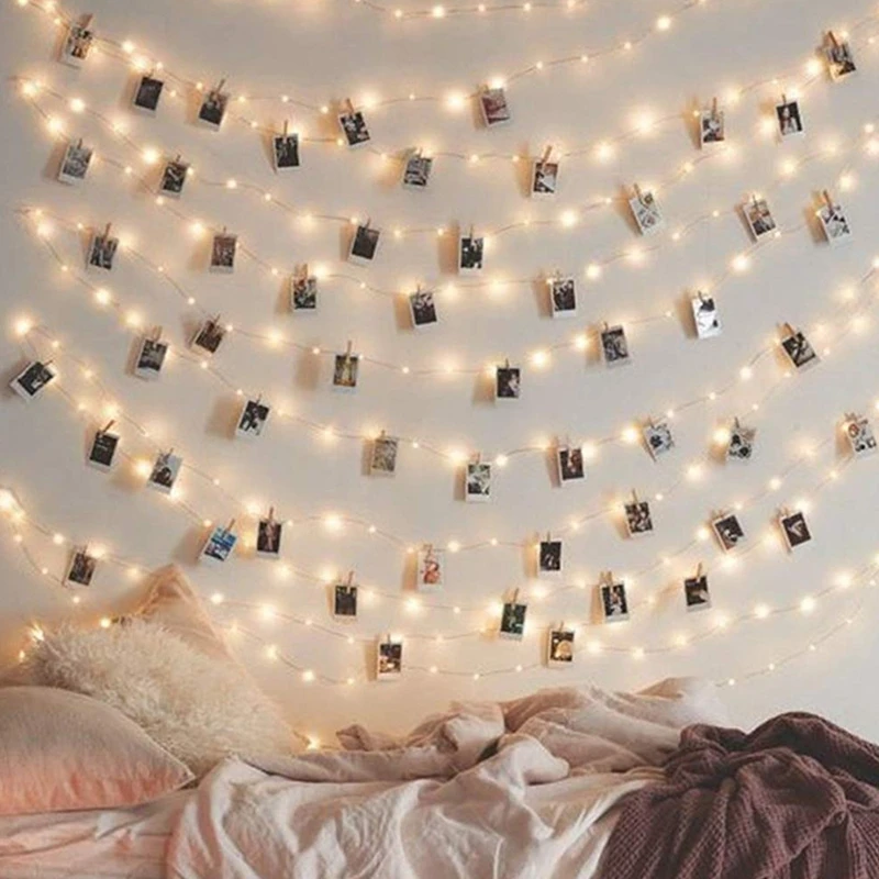 

2M/5M/10M USB LED Light String Outdoor Garland for Photo Clip Decor Fairy/String Lights Chain Battery Christmas Copper Wire Lamp