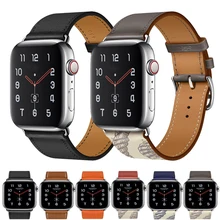 Ремешок для apple watch Band 44 мм 40 мм correa iwatch 42 мм 38 мм 5 4 3 2 кожаный двойной тур Браслет apple watch 5 4 аксессуары