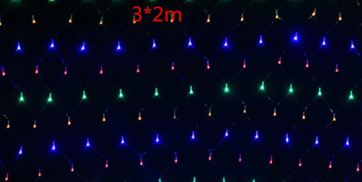 3x2m-colorful Светодиодное Сетчатое освещение рождественнской елки украшения световые сетки рождественские украшения для дома Рождественские садовые декоративные новогодние натальные - Цвет: 3x2m-colorful