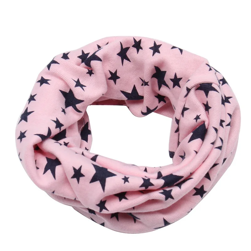 Милое забавное пятиконечное кольцо со звездами, шарф для детей, мальчиков и девочек - Цвет: Розовый