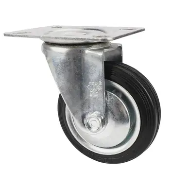 

New Caster Light 3-inch Flat Top High Quality Rubber Universal Wheel Anti Winding Mute Tool