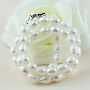 

Natural freshwater pearl necklace 8-9mm rice-shaped pearl necklace