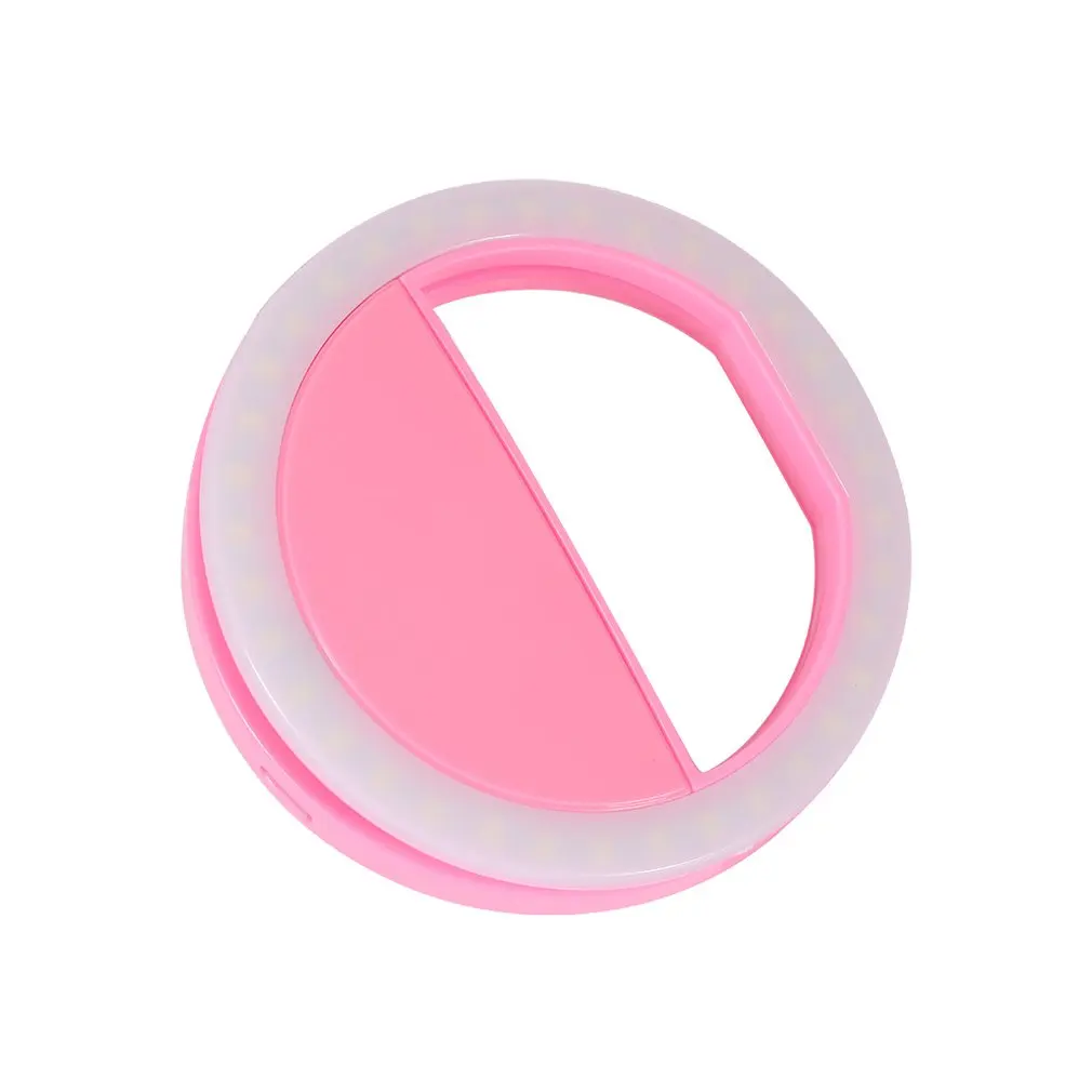 Pink 36LEDS Универсальный светодиодный кольцевой светильник для селфи, портативный мобильный телефон, 36 светодиодный S, лампа для селфи, светящаяся кольцевая клипса для iPhone 8, 7, 6 Plus, samsung - Цвет: Pink 36LEDS