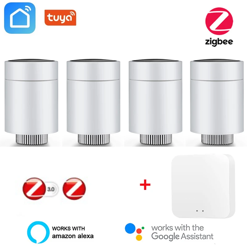 Precio bajo ZigBee-válvula termostática de radiador inteligente TRV, controlador de temperatura Tuya, Control remoto por voz, Google Home mmQKMD0o90d