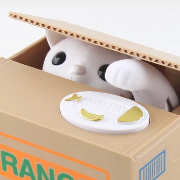 

Cat Stealing Coin Money Boxes Automatic Coin Piggy Bank Cute Cartoon Children Piggy Bank Plastic Electronic Cash Deposit Tank
