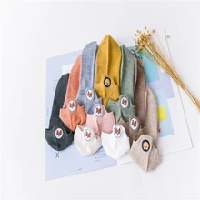 Милые женские носки с героями мультфильмов Kawaii, хлопковые, с вышивкой в японском стиле Харадзюку, забавные собаки, унисекс, мягкие женские носки, один размер, 1 пара