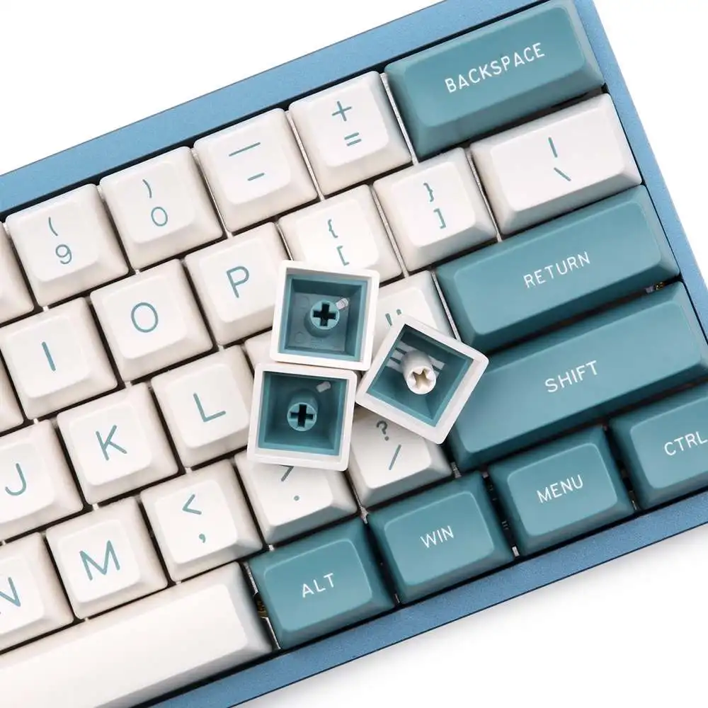  134 Key Cherry Switch Keycaps Green White Color SA Profile ABS Keycaps Set For Anne Pro 2 Mechanica