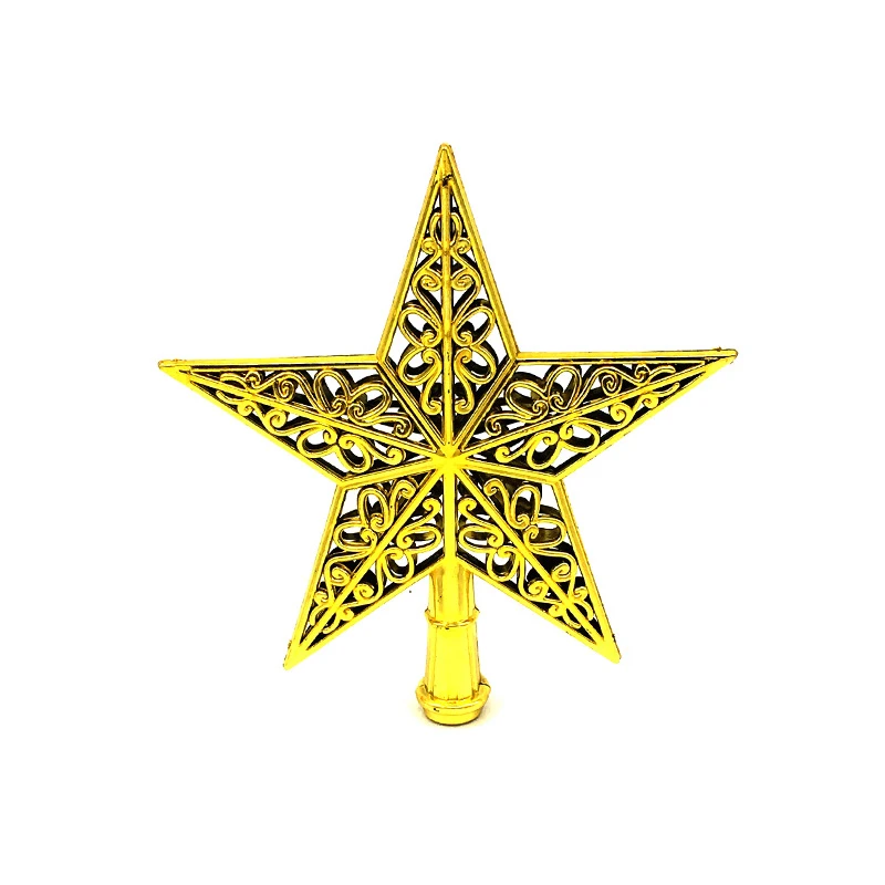 Golden Gold Трехмерный вырез Рождественская Елка Топ звезда пятиконечной звезды Рождественский орнамент на Рождество подарок - Цвет: Golden Gold