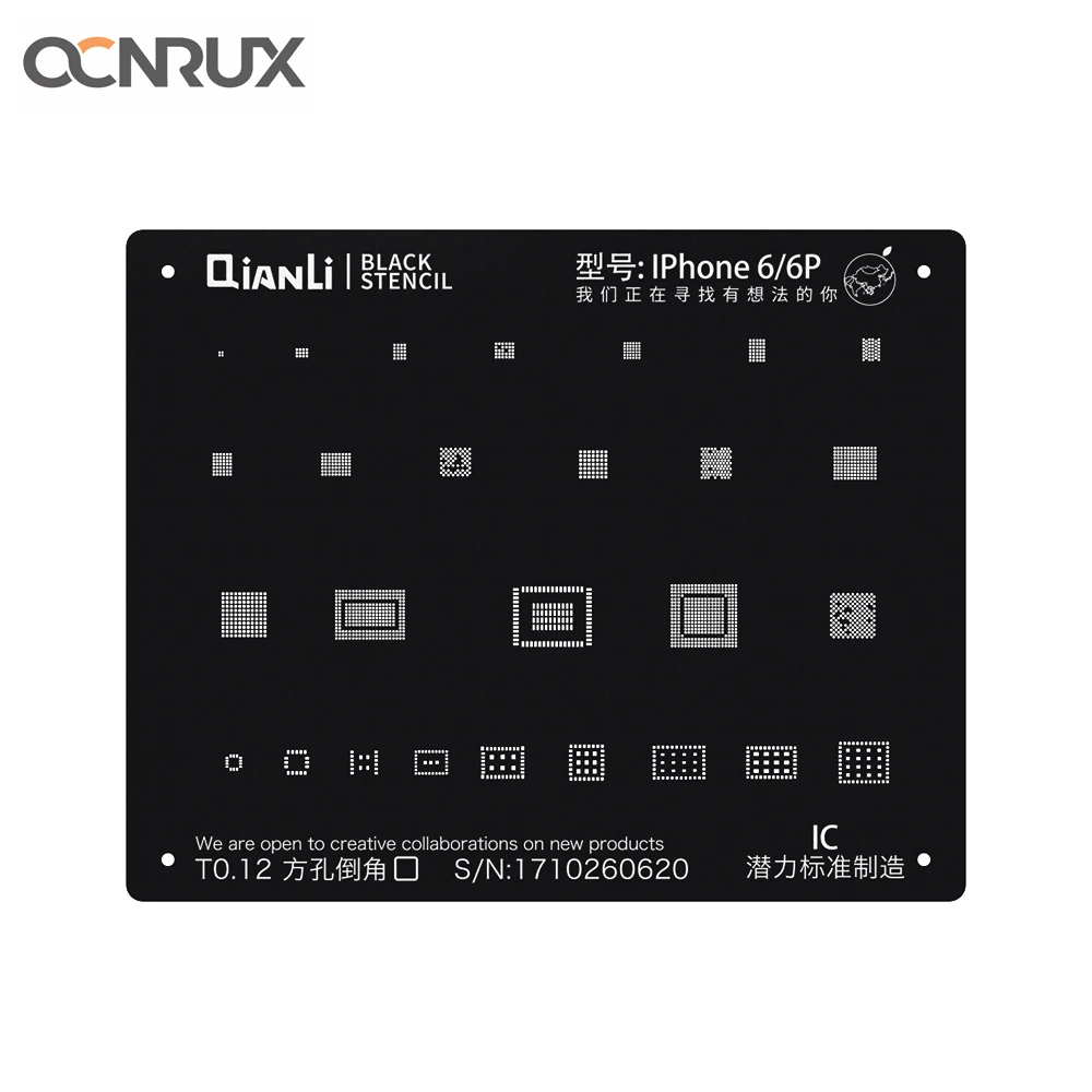 Qianli iBlack Plus NAND IC чип квадратное отверстие BGA реболлинговый трафарет для iPhone 6/6P 6S/6SP