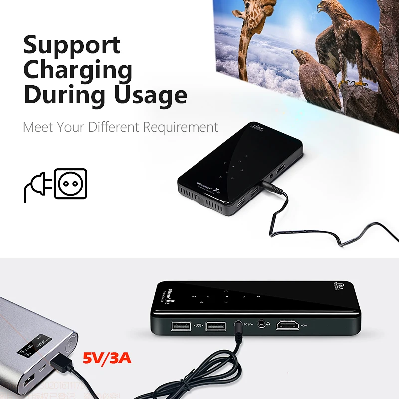 AUN мини проектор X2 дополнительный 2G + 16G Голосовое управление версия wifi для 1080P