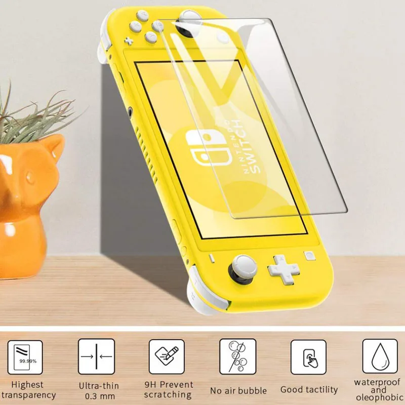 

2pcs 0.3mm Tempered Glass Screen Protector for Nintendo Switch Lite Game Machine HD Screen Protector Film Set Antiscratch
