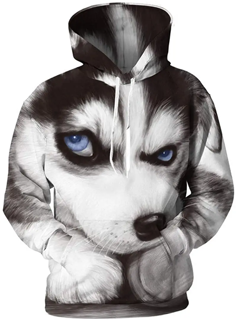 

Husky Hoodies 3D Print Men Women Animal Huskie Sweatshirt Top Unisex Hip Hop Leisure Streetwear Hooded Clothing