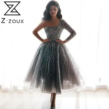 

Z-zoux Women Dress Irregular Off Shoulder Dress Long Sleeve Plus Size Asymmetry Vintage Sexy Long Dresses Summer Clothes Women