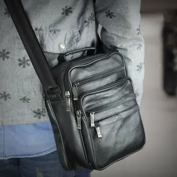 

New Style Men's Shoulder Bag Official Storage Bag Messenger Bag Zipper Soft Face Solid Color Fashion Leisure Trend 2020 Hot