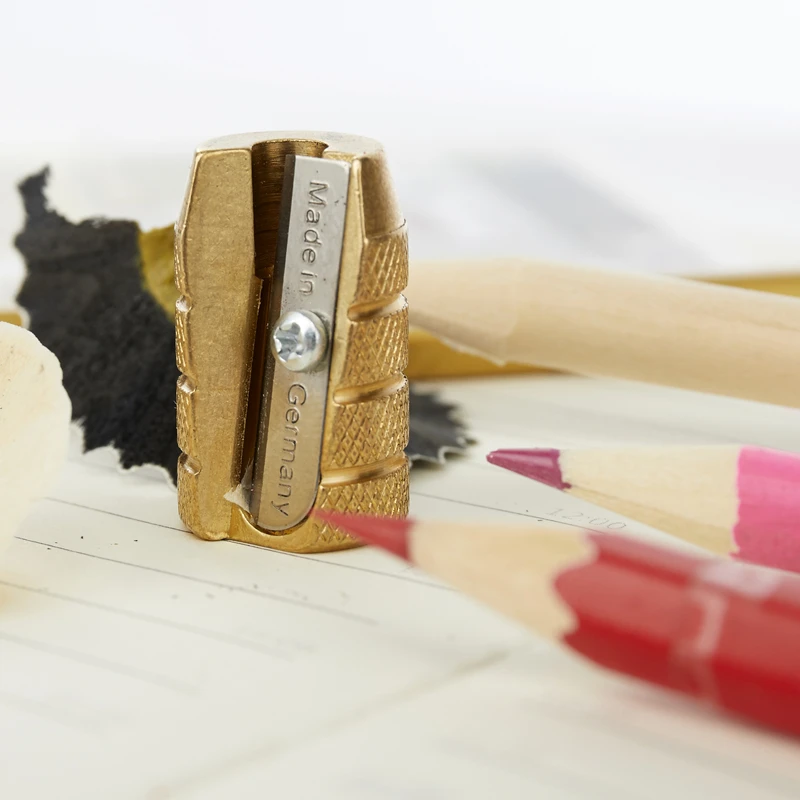 ERAL Traveler's brass Pencil sharpener. School Supplies. Blade is from Germany, very sharp, durable, very retro