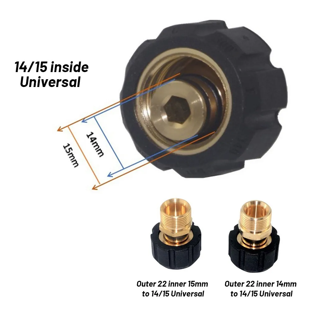 

22 Inner 14/15mm Adapter Cleaner Copper Gold High Pressure Replace To M22 Inner 14/15
