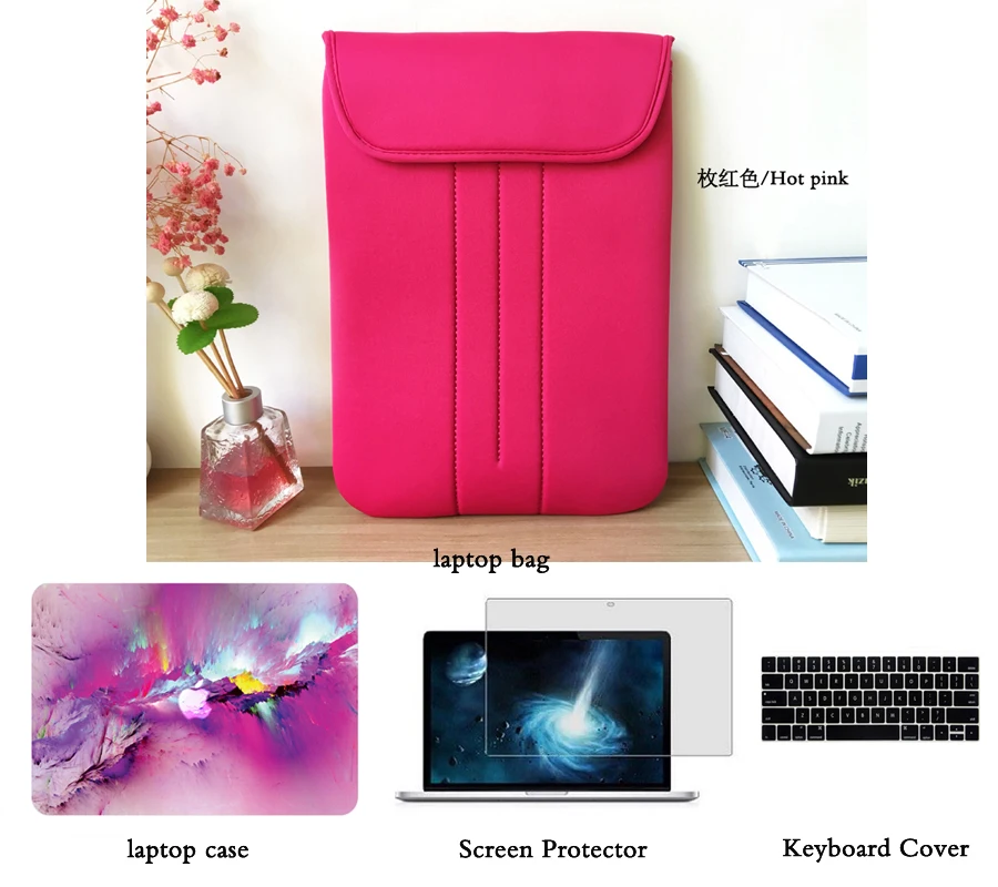 Матовый Жесткий чехол + Сумка Футляр защитный экран для Macbook Pro Retina 12 13 15 дюймов Air 11