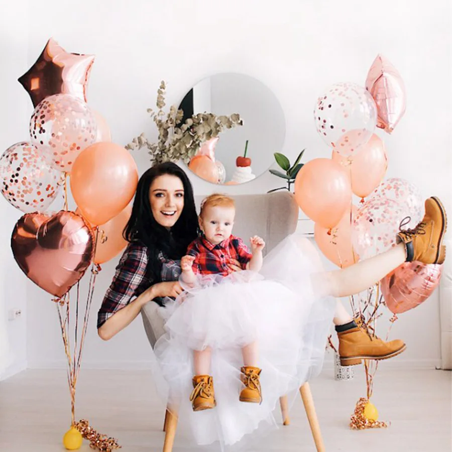 15 шт латексный воздушный шар "Конфетти" с днем рождения воздушные шары розовое золото баллоны с гелием мальчик девочка ребенок душ предметы для вечеринки, сувениры