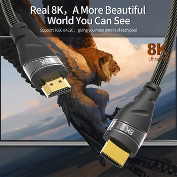 

0.5/1/2/3/4/5m HDMI 2.1 Cable High Speed 8K @60Hz UHD HDR 48Gbps Cable HDMI Converter for PS4 HDTVs Projectors