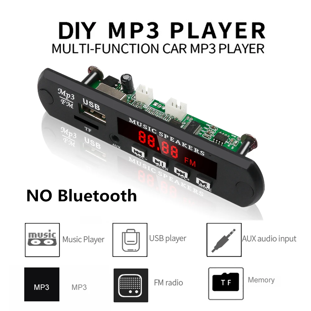 Автомобильная аудиосистема KEBIDU USB TF FM-радио MP3 модуль без Bluetooth 12 В WMA декодер плата