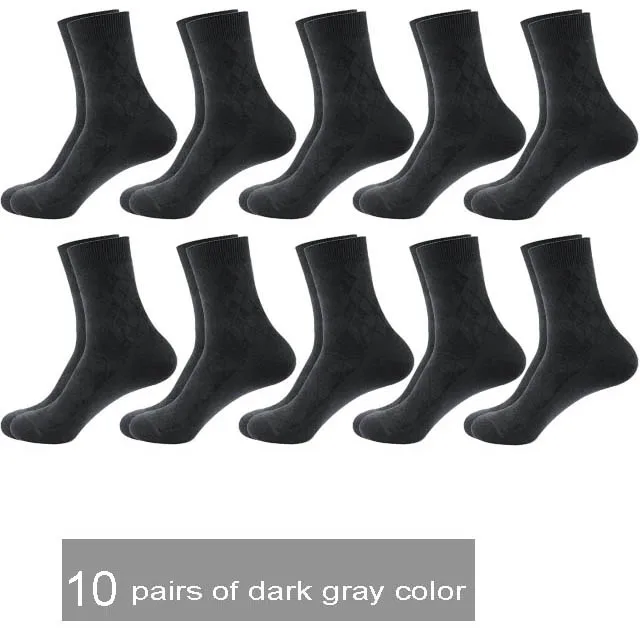 10 dark gray 10 пар Новые Осень/Зима теплые дышащие Дезодорант хлопковые носки для мужчин платье Подарки Высокое качество - Цвет: 10 dark gray