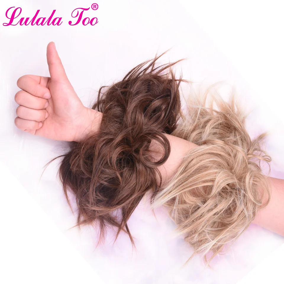 

Lulalatoo 7 Inch Messy Bun Hair Curly Scrunchies Warp 45g Elastic Band Chignon Wavy Updo Synthetic Hairpiece For Women