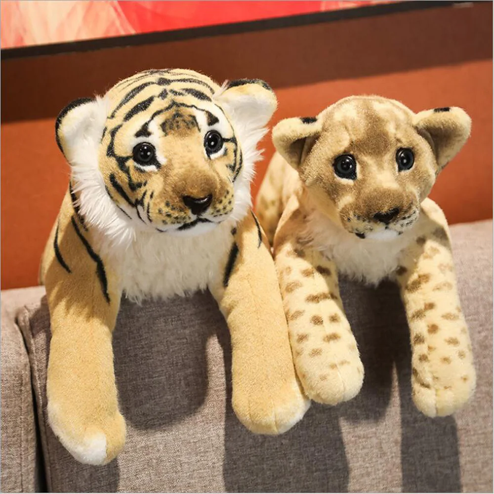Simulation Animal Tiger Leopard Lion Boy Birthday Gift Children Stuffed Plush Toy