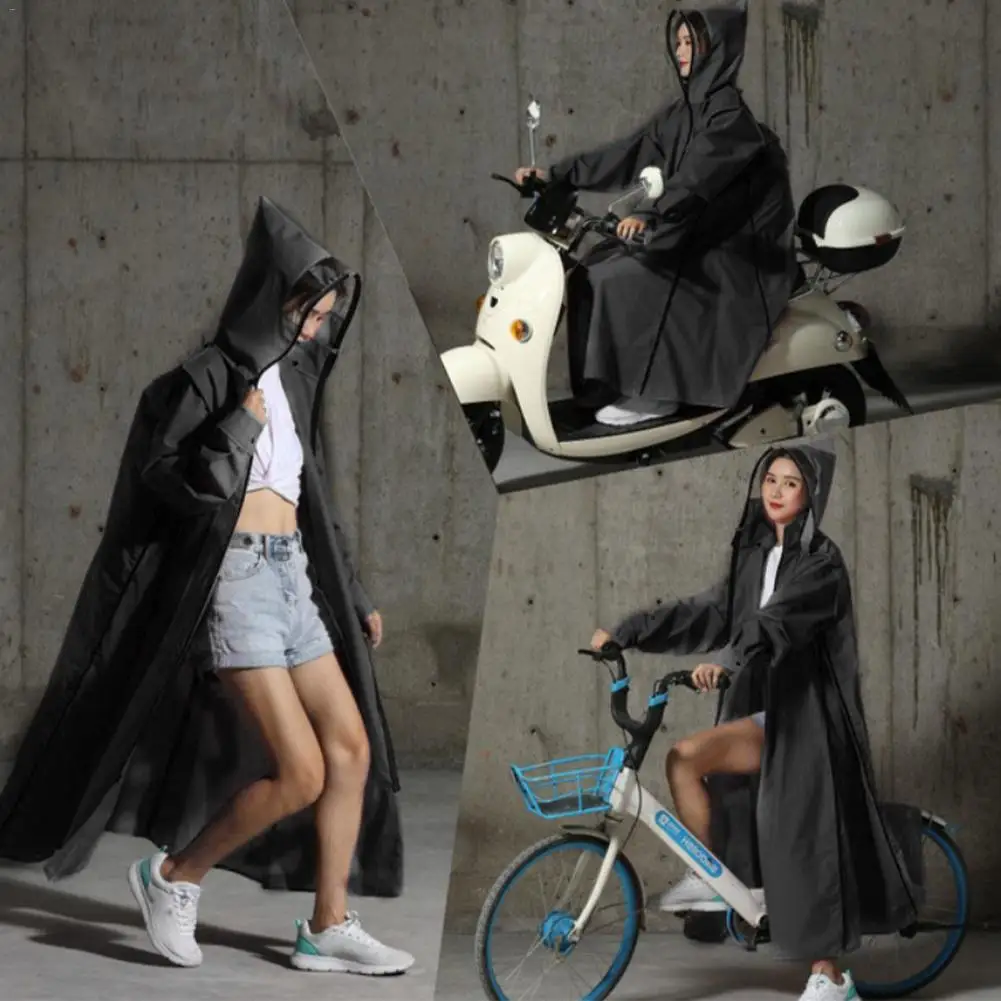 Motorcycle Raincoat Motorcycle Raincoat Women/Men Zipper Hooded Poncho Motorcycle Rainwear Long Style Hiking Environmental Rain Jacket XL/XXL/XXXL