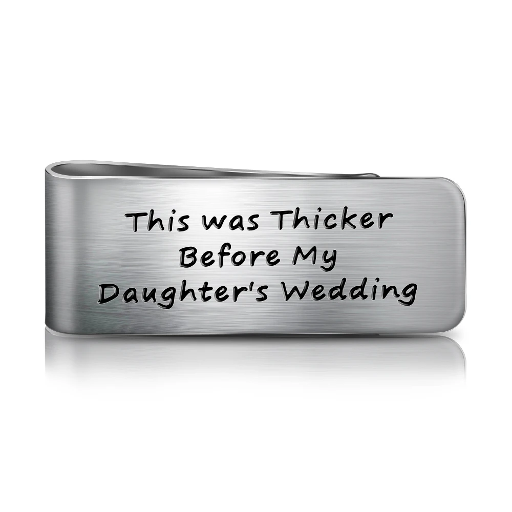 This was Thicker PolishedPlus Индивидуальные Зажимы для денег папка из нержавеющей стали письмо персонализированные пользовательские для женщин мужчин день рождения - Окраска металла: This was Thicker