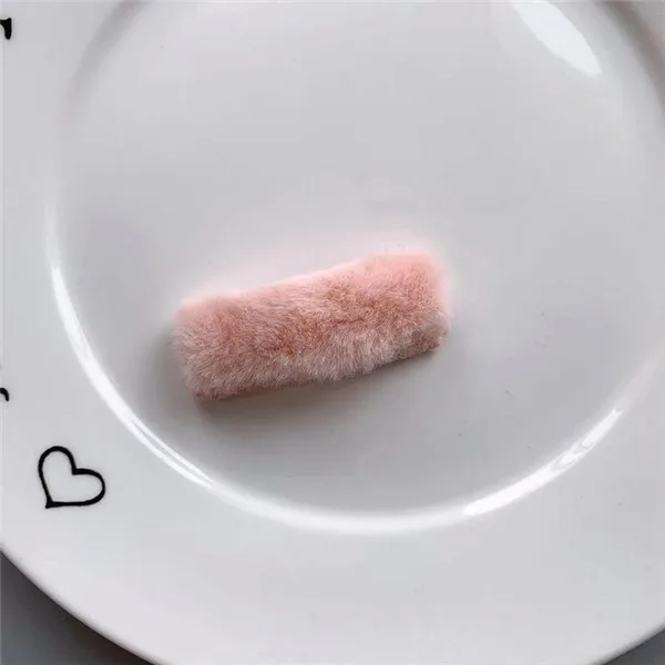 han pink 10 шт./партия, многоцветная шерсть, BB клип, имитация кроличьего меха, милая заколка для волос, модные заколки, милые аксессуары для волос - Цвет: han pink