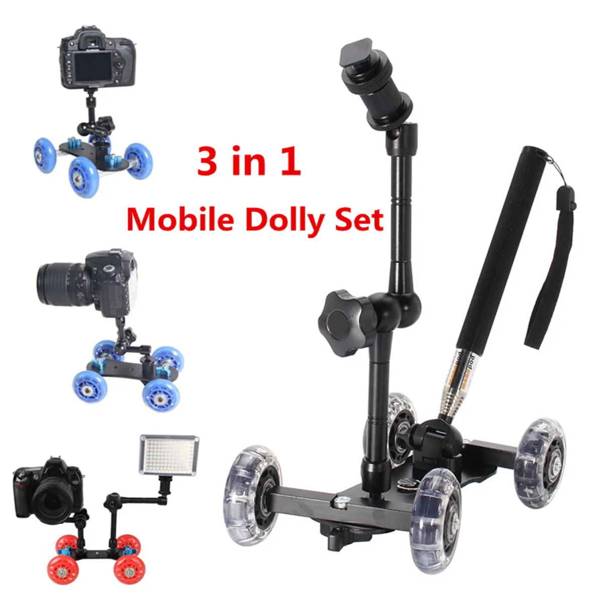  Table Camera Video Wheels Rail Rolling Track Slider Dolly Car Glide Set Stabilizer Skater Rail Syst